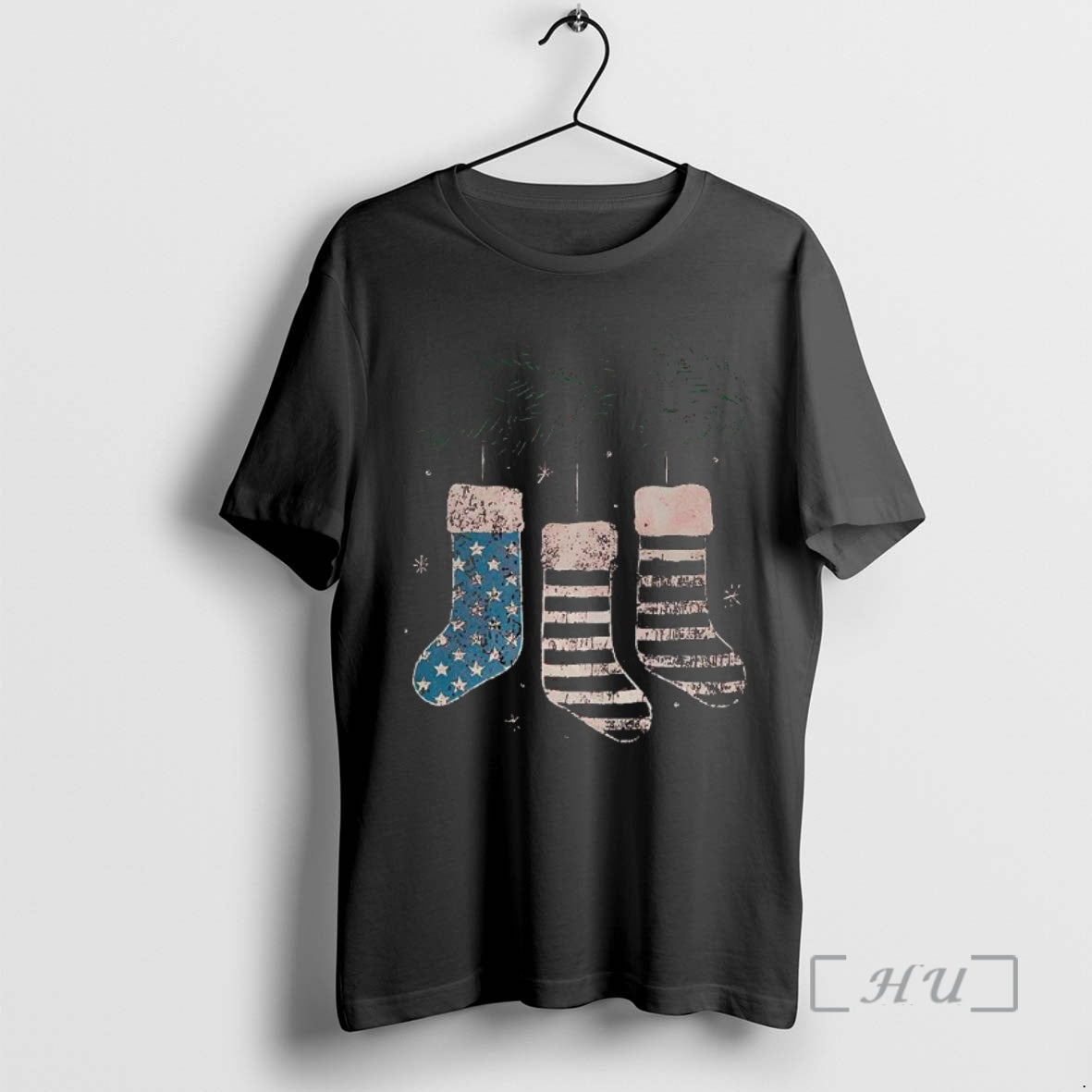 Trending Usa Stockings Hanging On Christmas Branches Premium T Shirt Sweater