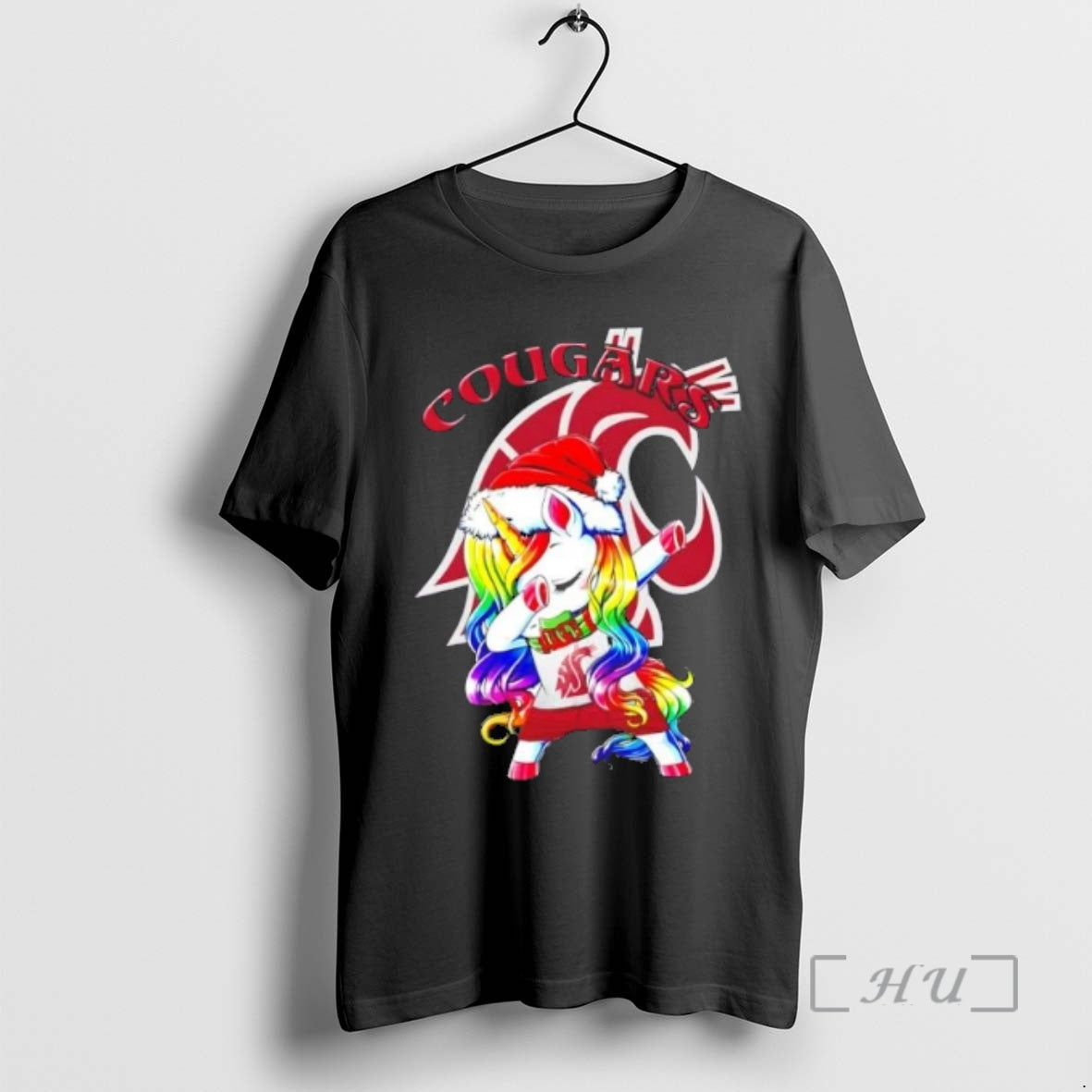 Trending Washington State Cougars Football X Unicorn Santa Hat Dabbing Merry Christmas
