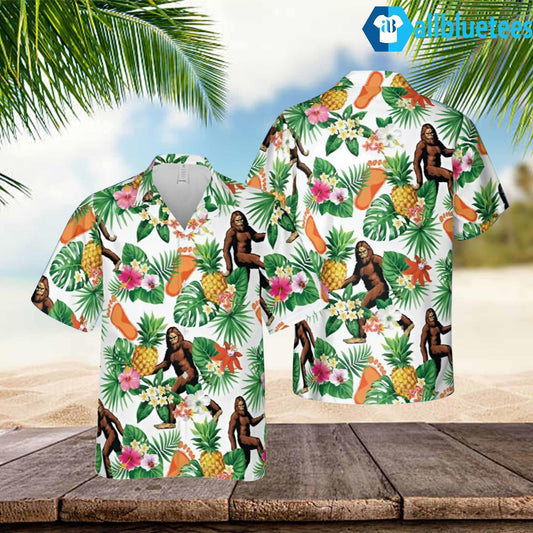 Tropical Bigfoot Summer Beach Hawaiian Shirt