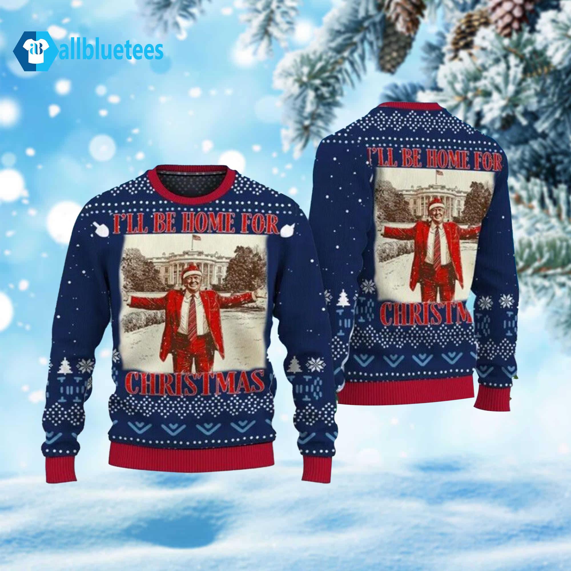 Trump 47 I’ll Be Home For Christmas Ugly Sweater