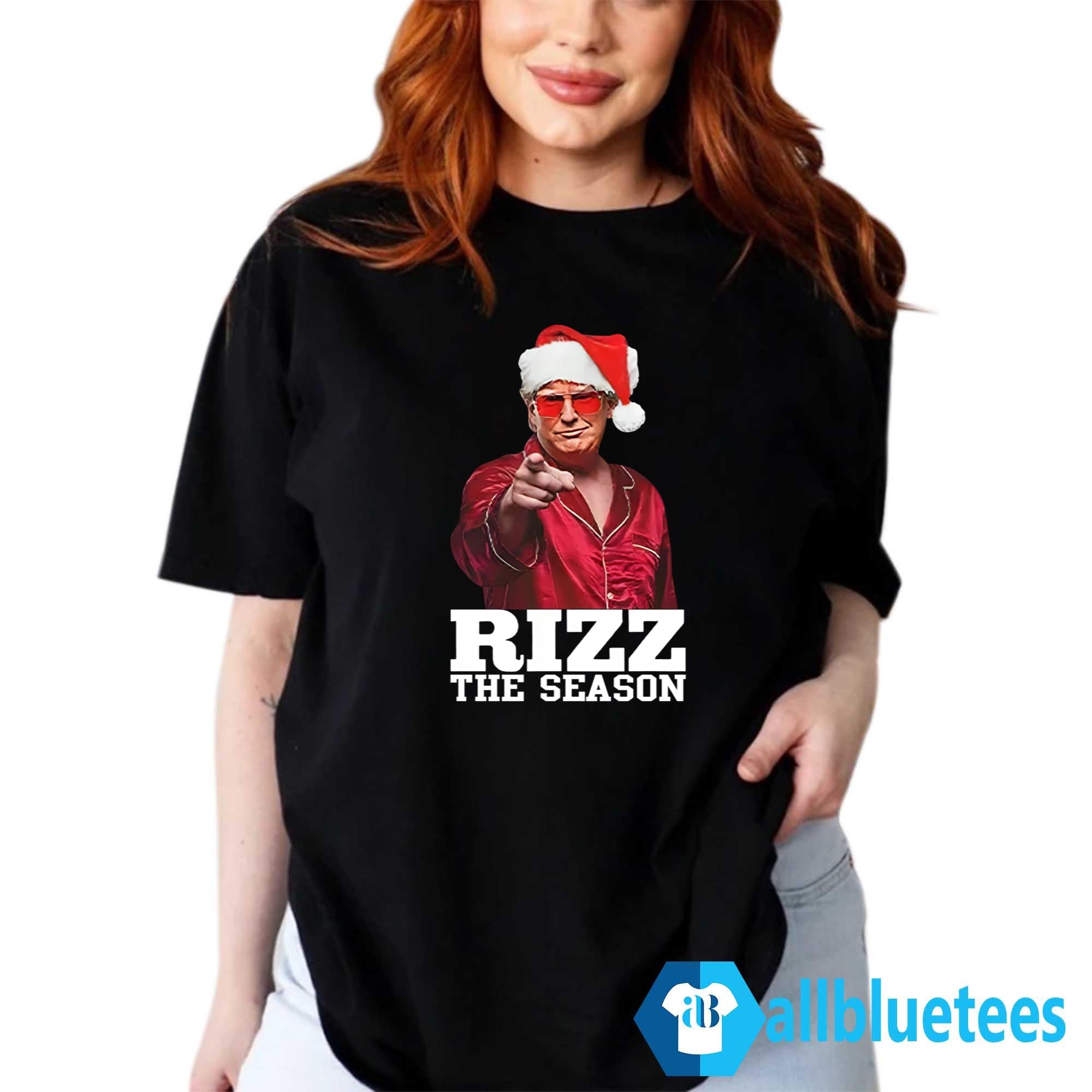 Trump Christmas Santa Pajama Rizz The Season Shirt