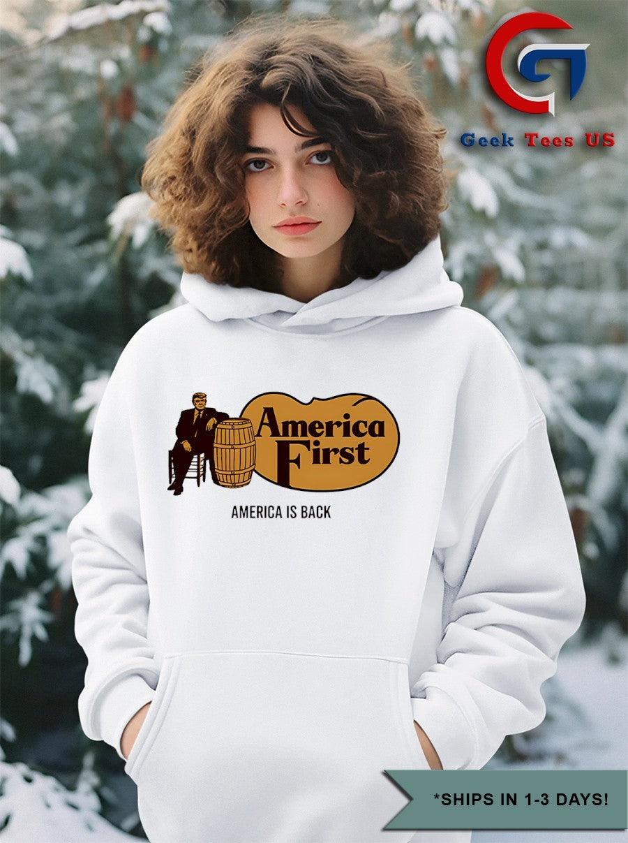 Trump Cracker Barrel America First America is back logo shirt