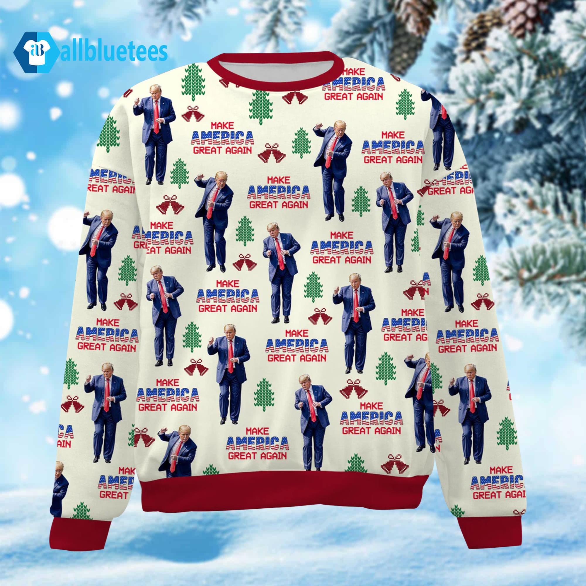Trump Dancing Make America Great Again Ugly Christmas Sweater