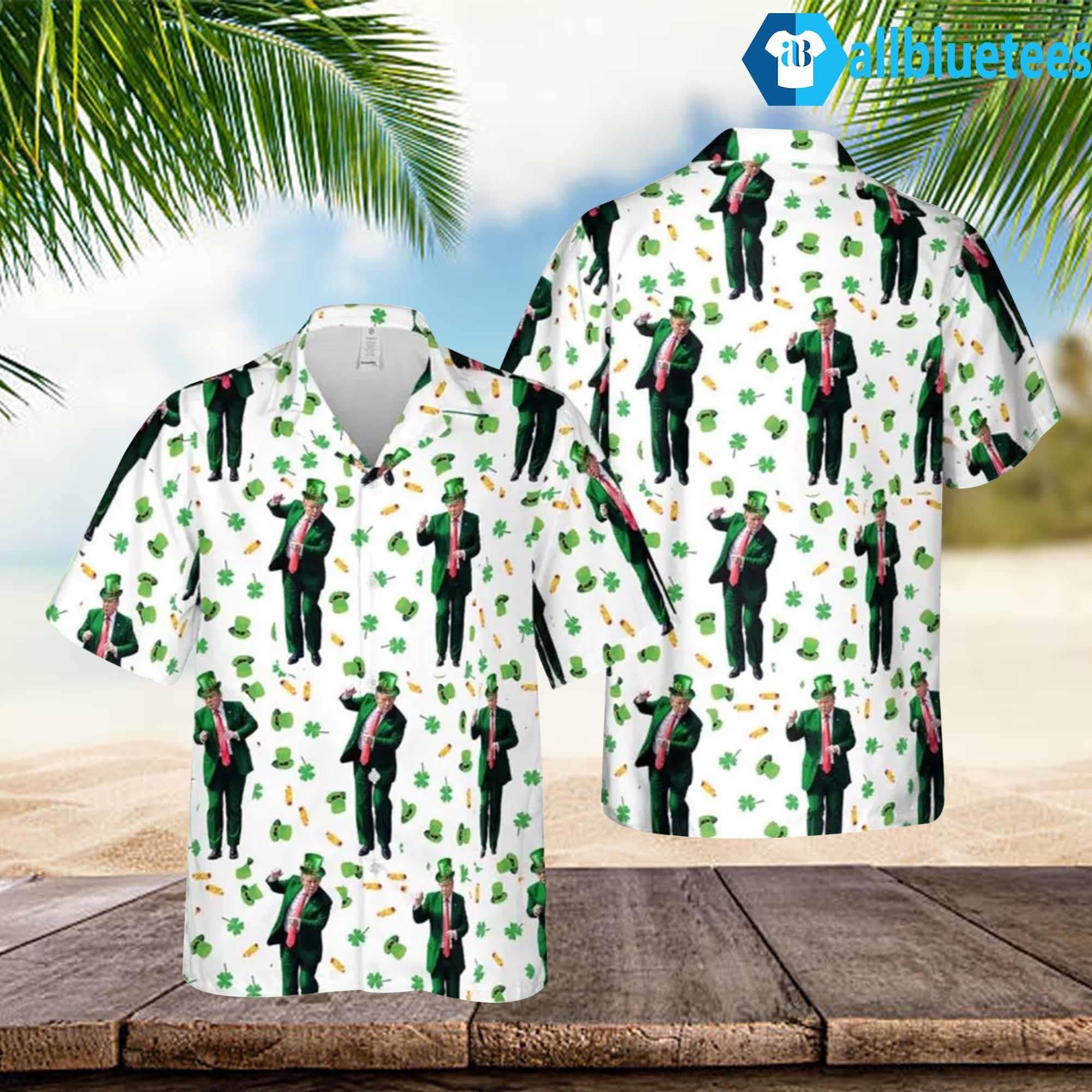 Trump Dancing St. Patrick’s Day Hawaiian Shirt