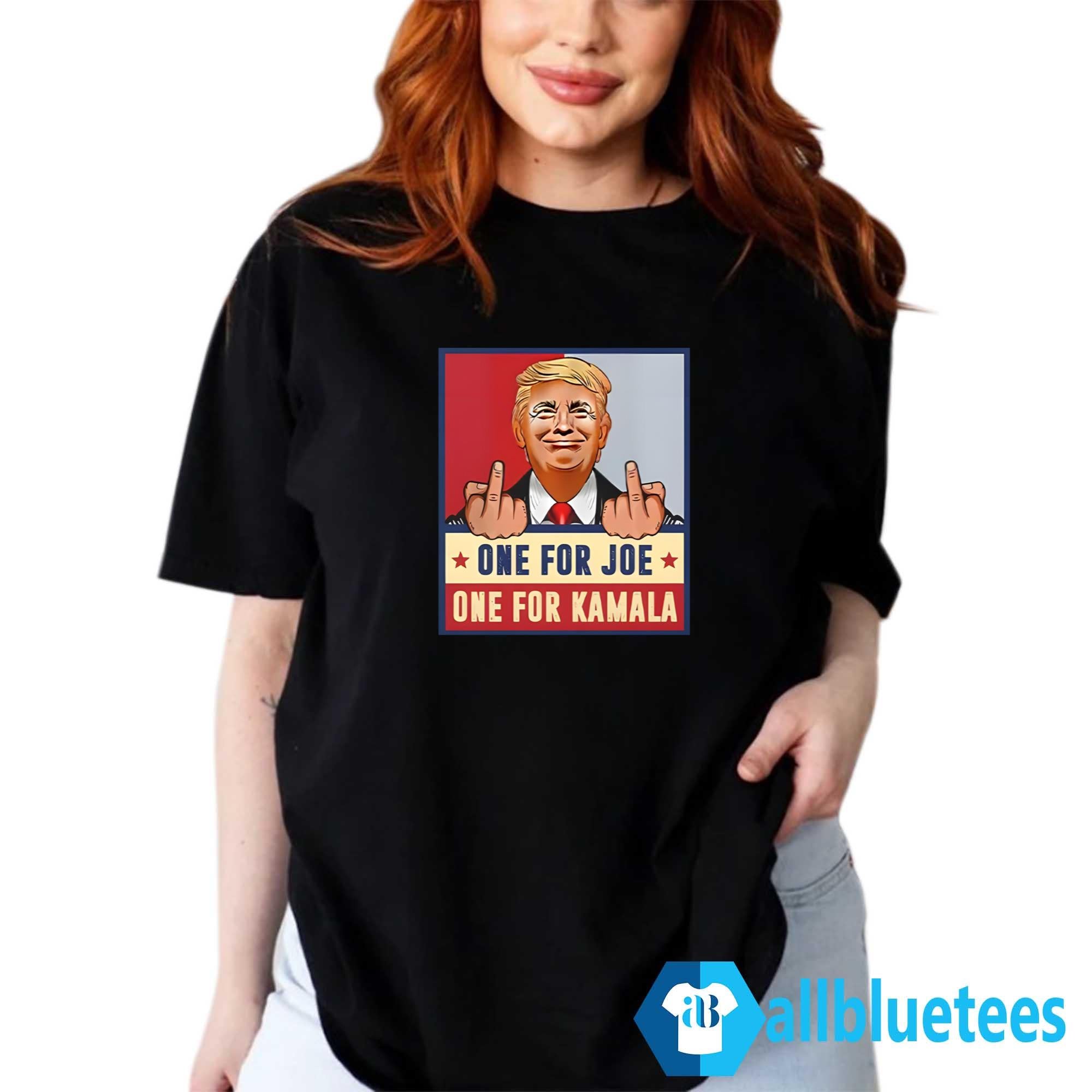 Trump Middle Fingers One For Joe One For Kamala Shirt