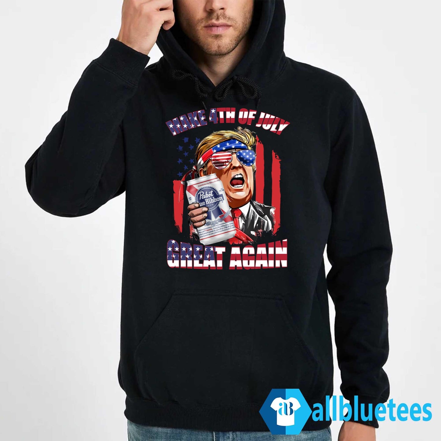 Trump Pabst Blue Ribbon Make 4th Of July Great Again Shirt