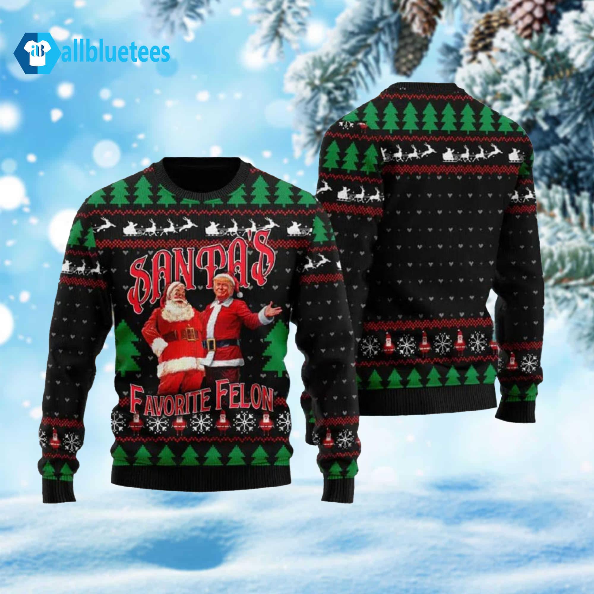 Trump Santa’s Favorite Felon Ugly Christmas Sweater