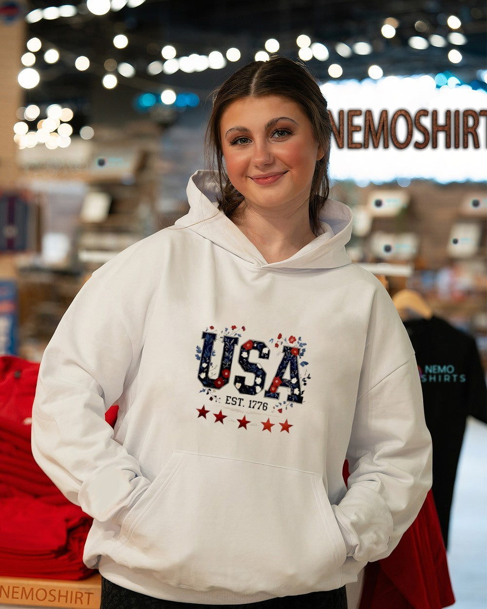 USA Est 1776 Floral graphic shirt