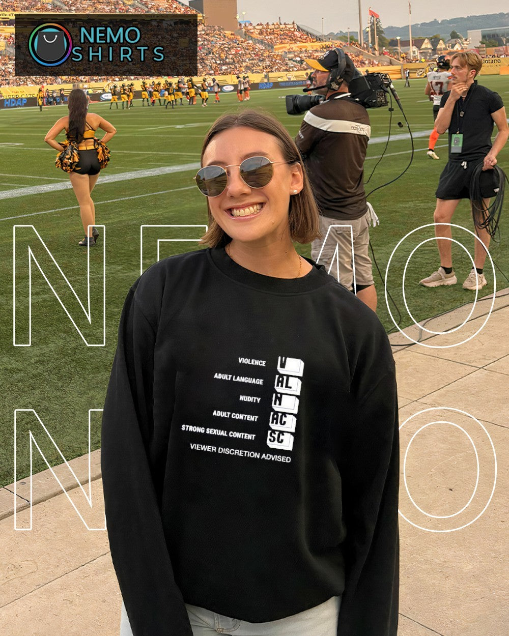 V AL N AC SC viewer discretion advised shirt