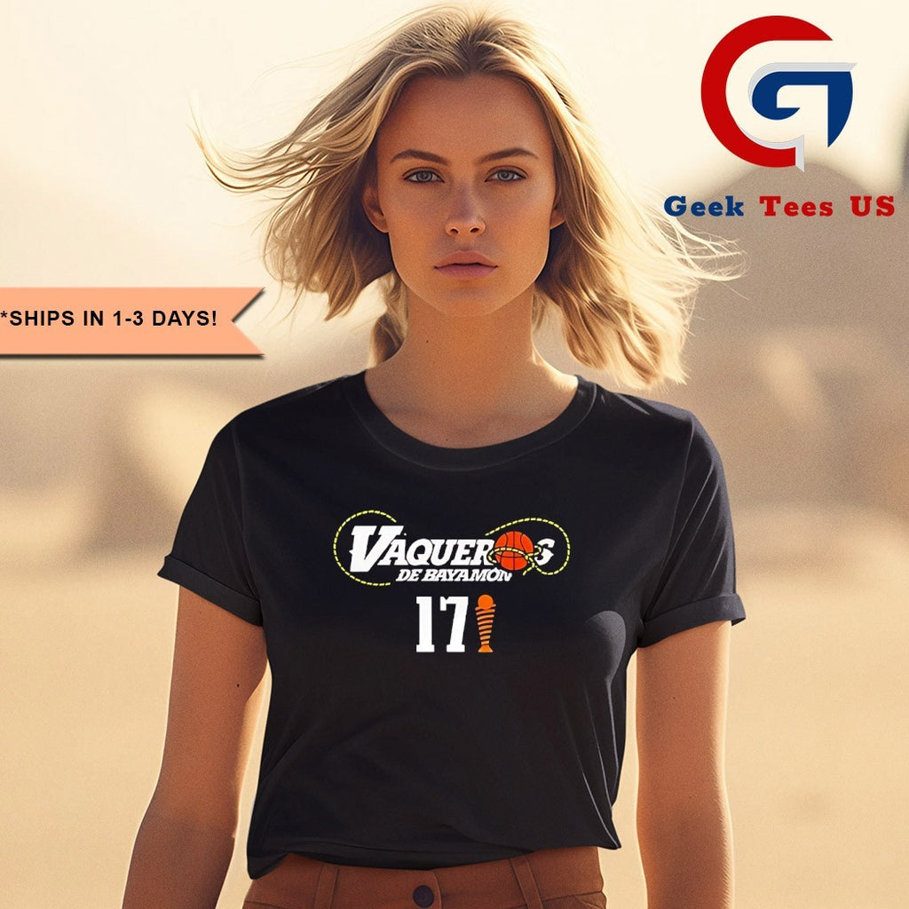 Vaqueros de Bayamon Champions BSN x17 trophy shirt