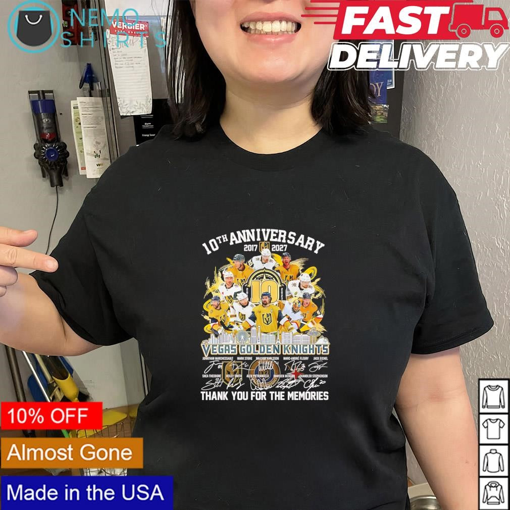 Vegas Golden Knights 10th anniversary 2017-2027 thank you for the memories shirt