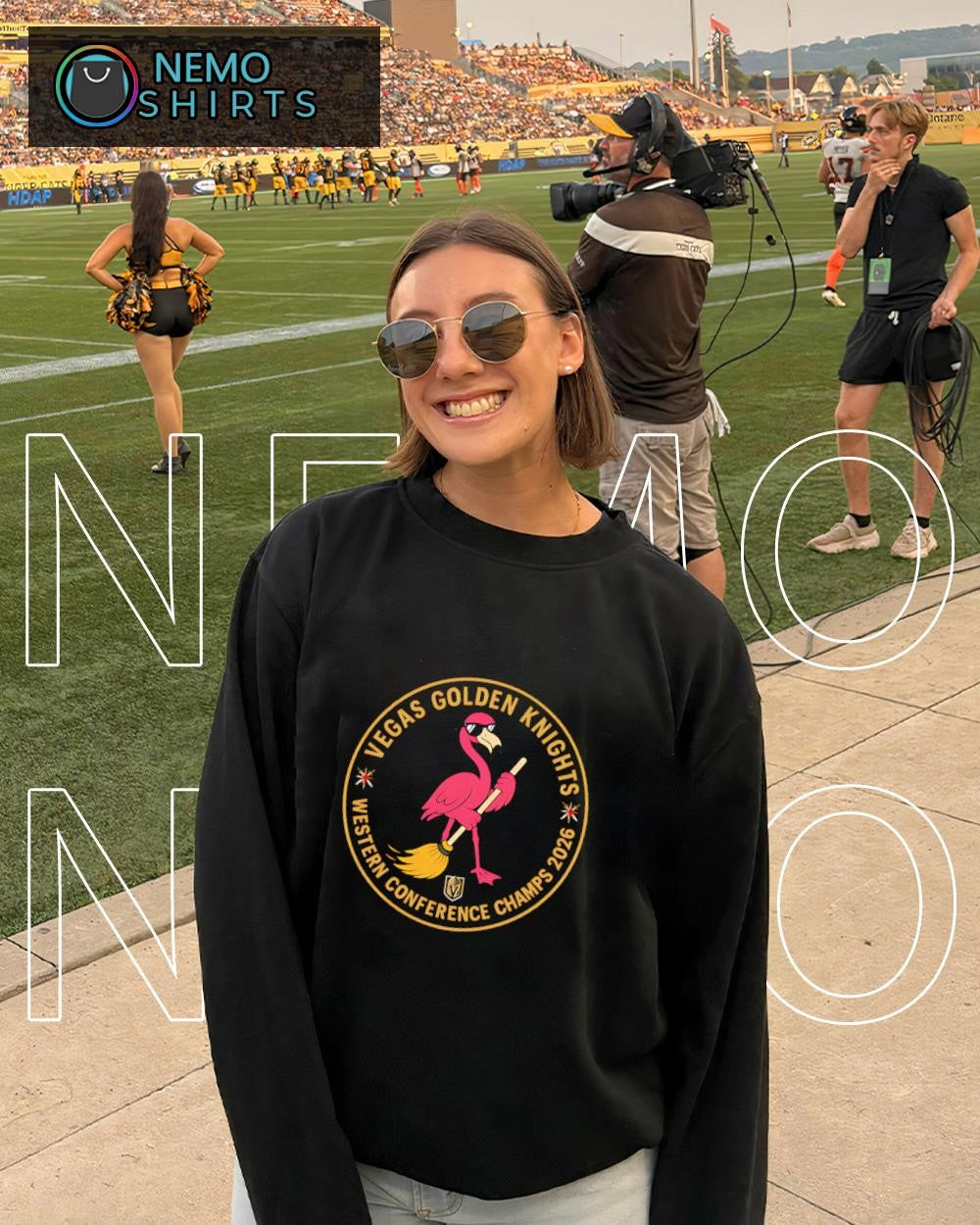 Vegas Golden Knights 2026 Western Conference Champs flamingo sweep shirt