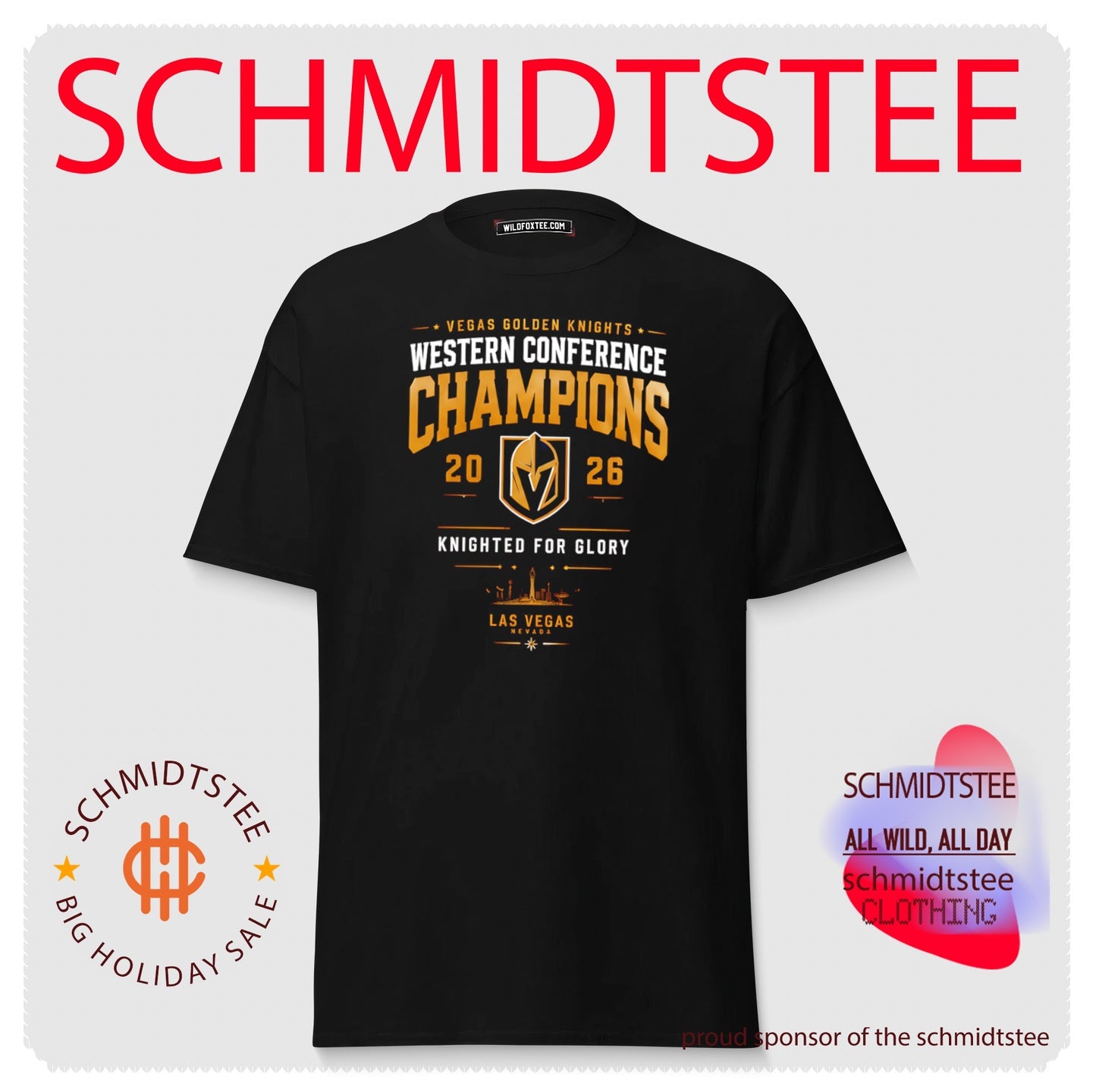 Vegas Golden Knights Western Conference Champions 2026 Knighted For Glory skyline shirt