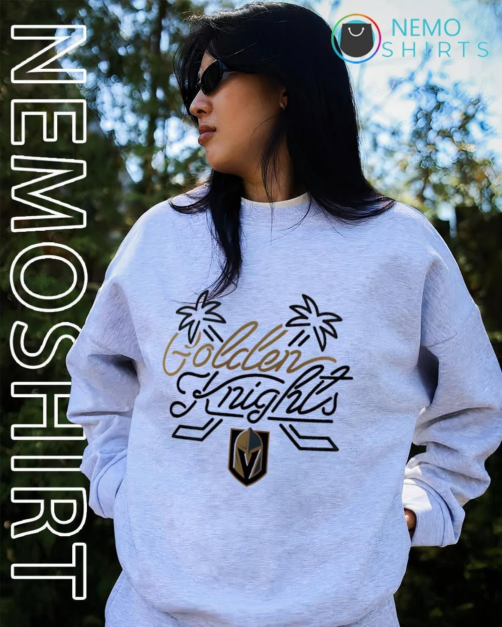 Vegas Golden Knights palm tree graphic logo shirt