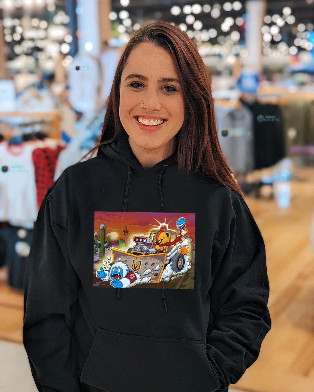 Vegas Golden Knights plow truck bulldozing Colorado Avalanche yeti mascot game 4 shirt