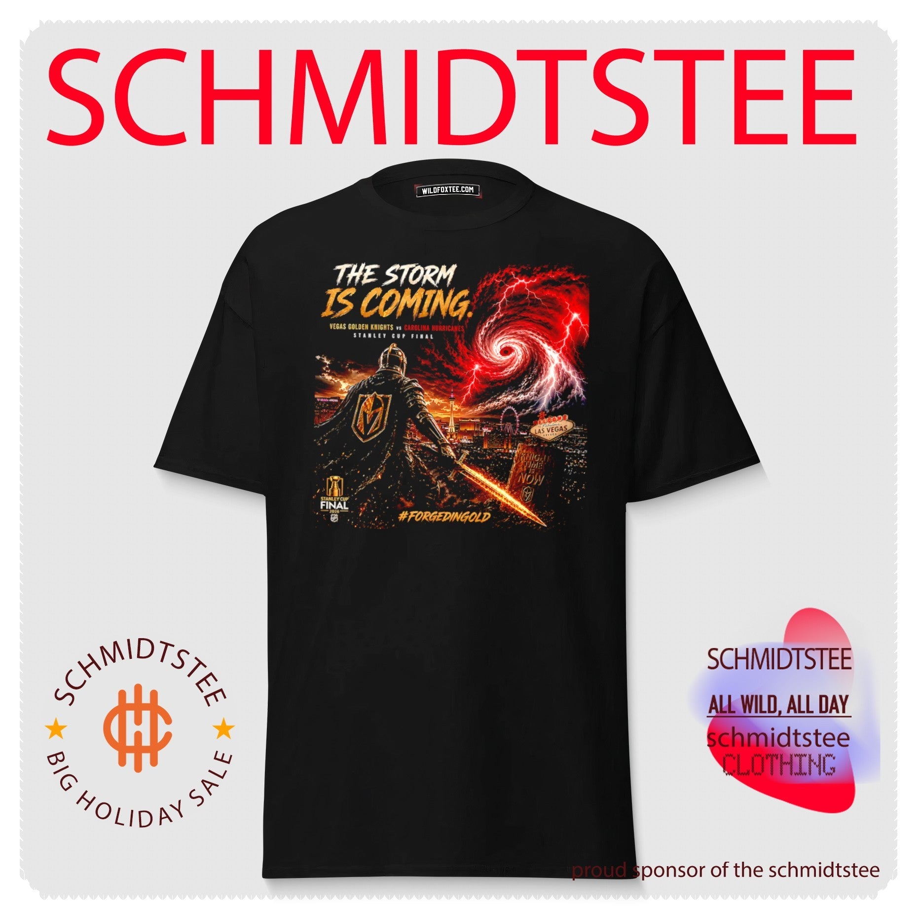 Vegas Golden Knights vs Carolina Hurricanes the storm is coming graphic shirt