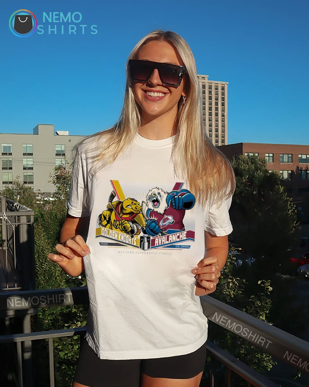 Vegas Golden Knights vs Colorado Avalanche 2026 NHL Western Conference Finals mascots shirt