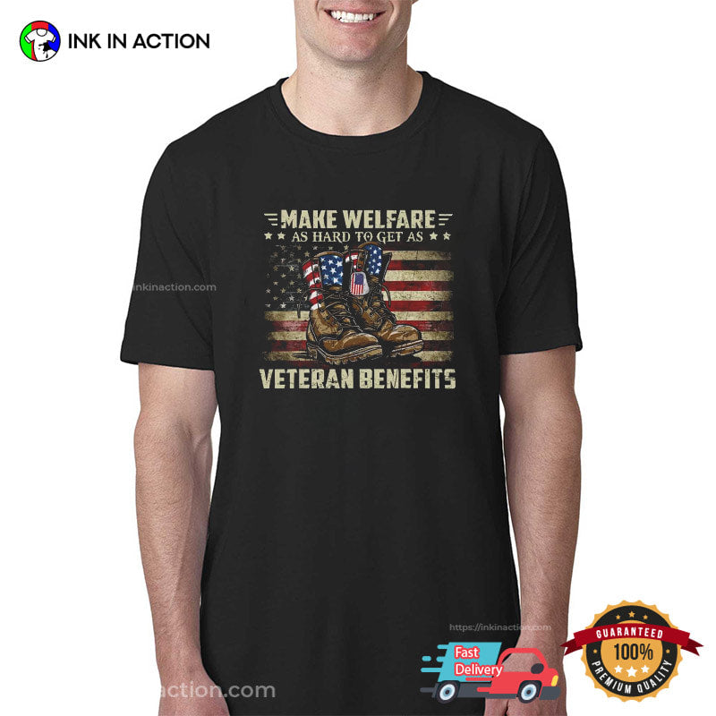Veteran Benefits, Military Boots American Flag Shirt