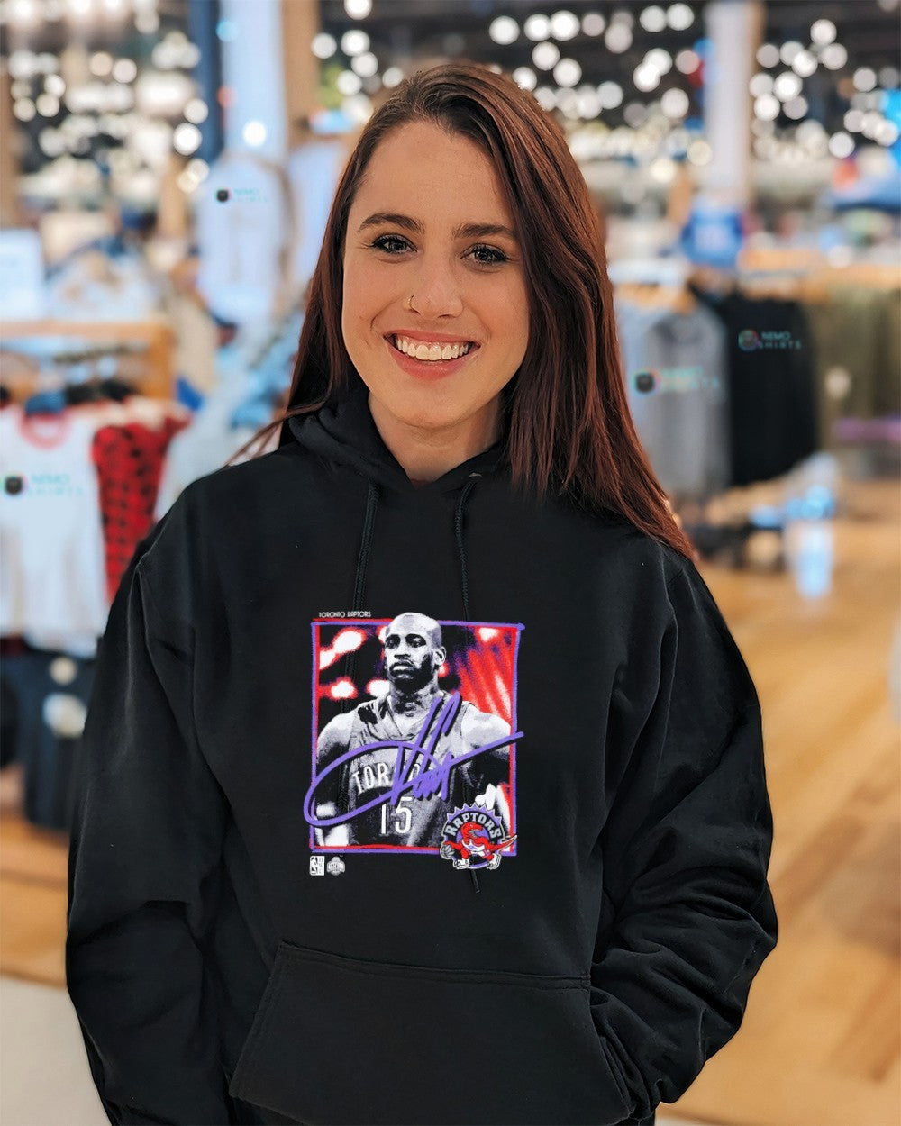 Vince Carter Toronto Raptors NBA freeze frame graphic shirt