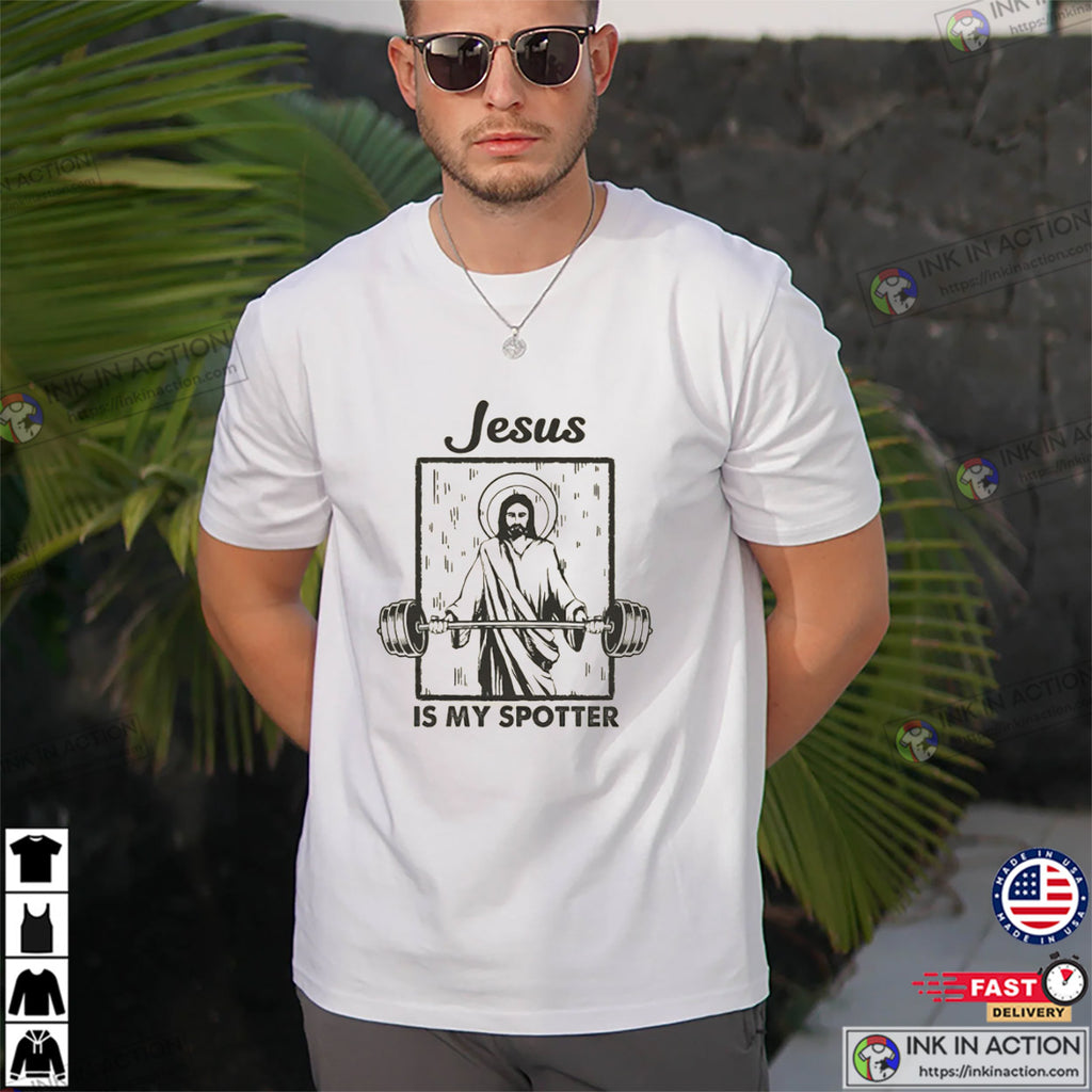 Vintage Jesus Is My Spotter Funny T-shirt
