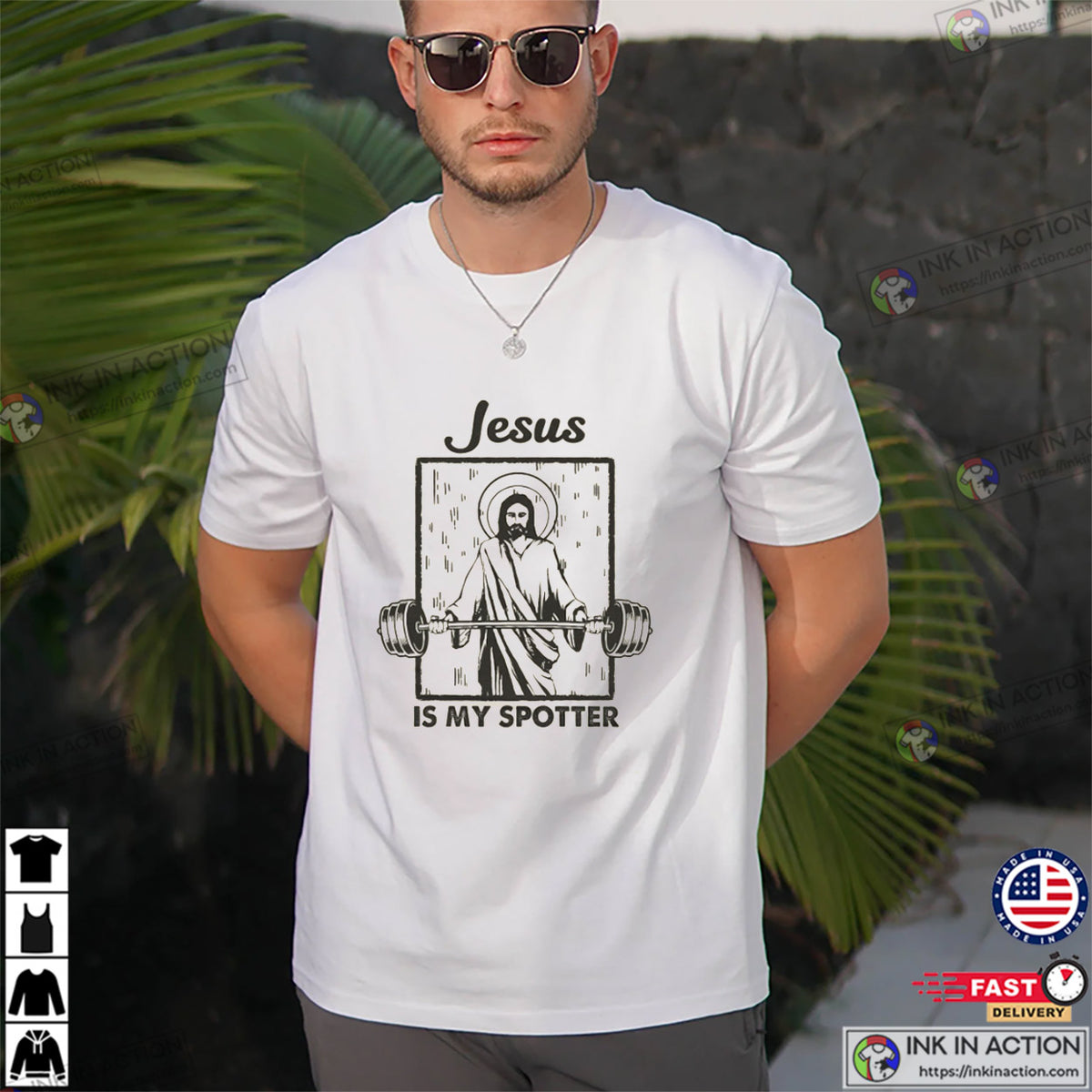 Vintage Jesus Is My Spotter Funny T-shirt