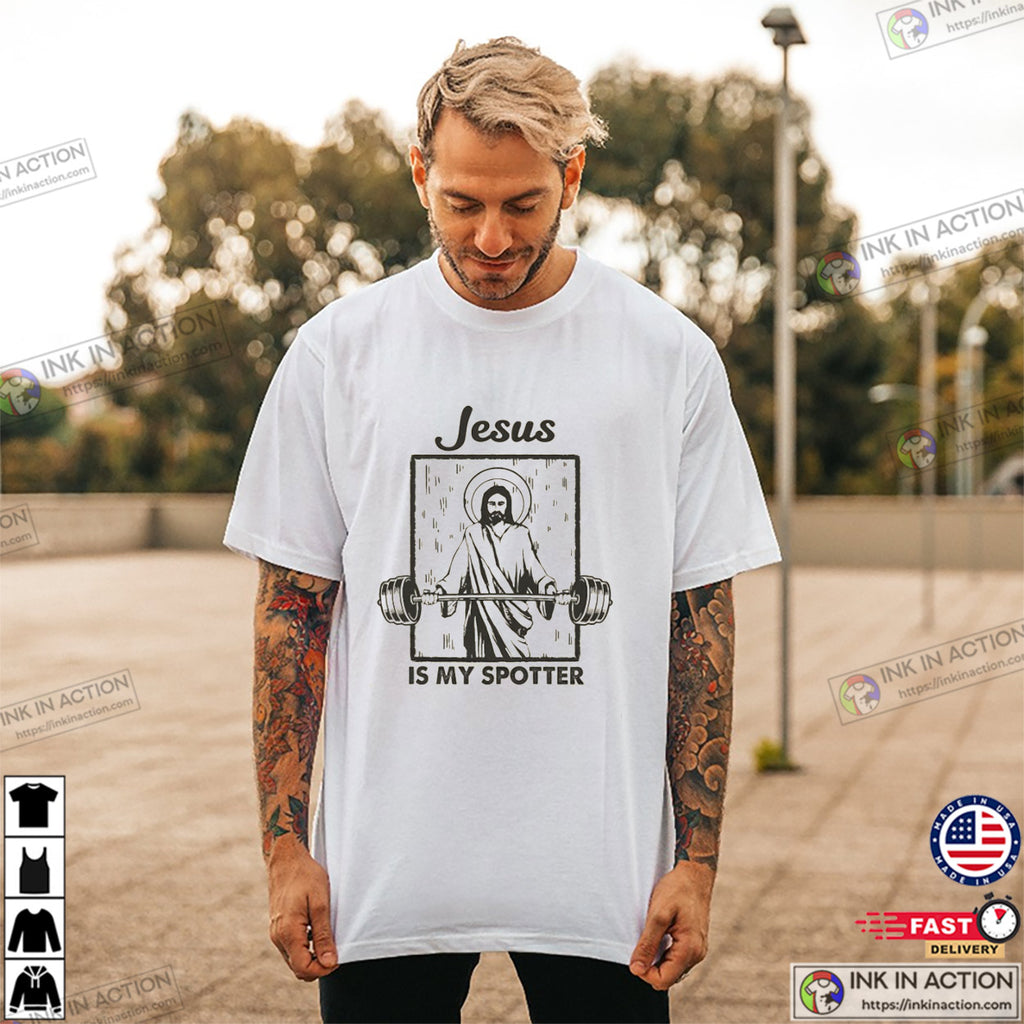 Vintage Jesus Is My Spotter Funny T-shirt