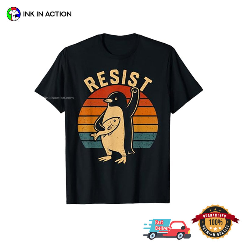 Vintage Penguin Resist Penguins Protest Against Tariffs T-shirt
