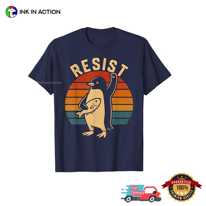 Vintage Penguin Resist Penguins Protest Against Tariffs T-shirt
