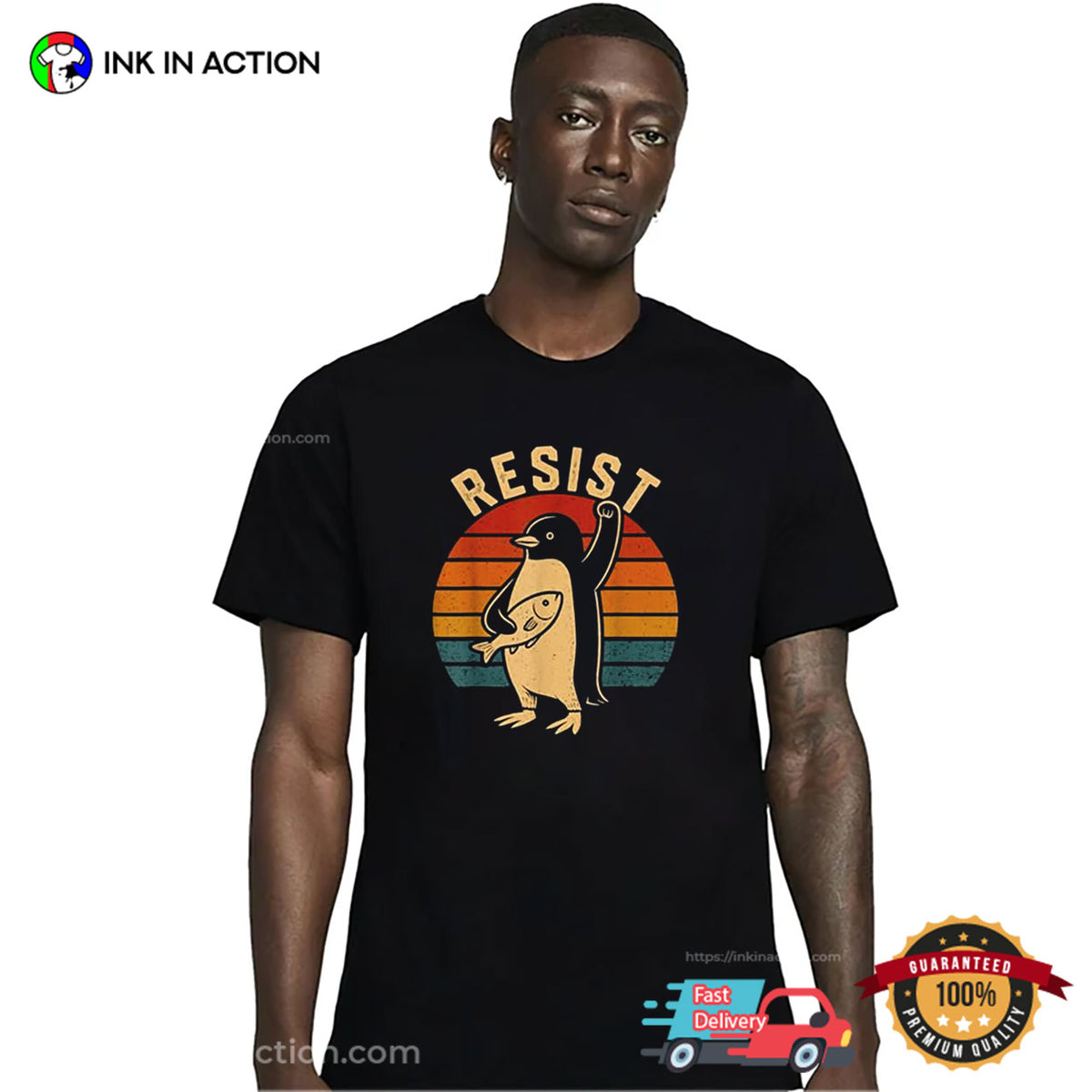 Vintage Penguin Resist Penguins Protest Against Tariffs T-shirt