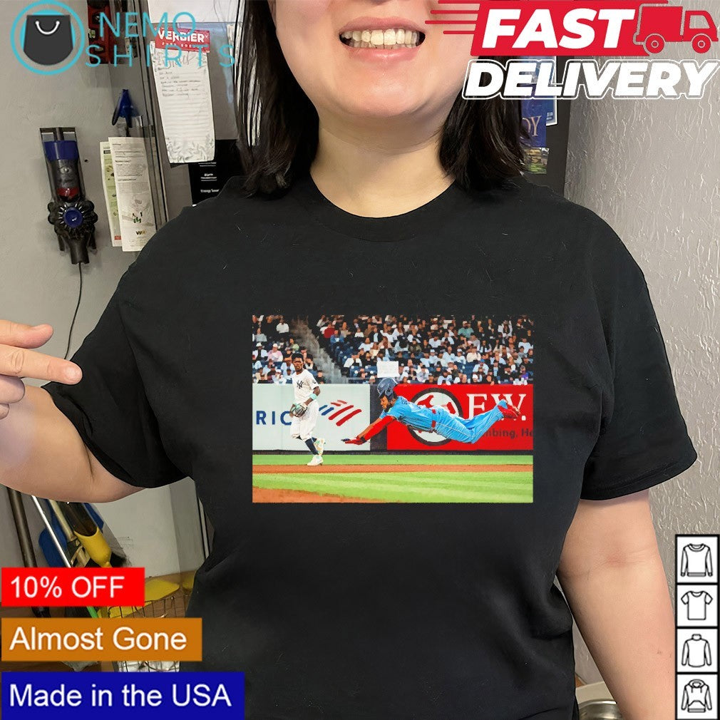 Vladimir Guerrero Jr Toronto Blue Jays mid-air diving shirt