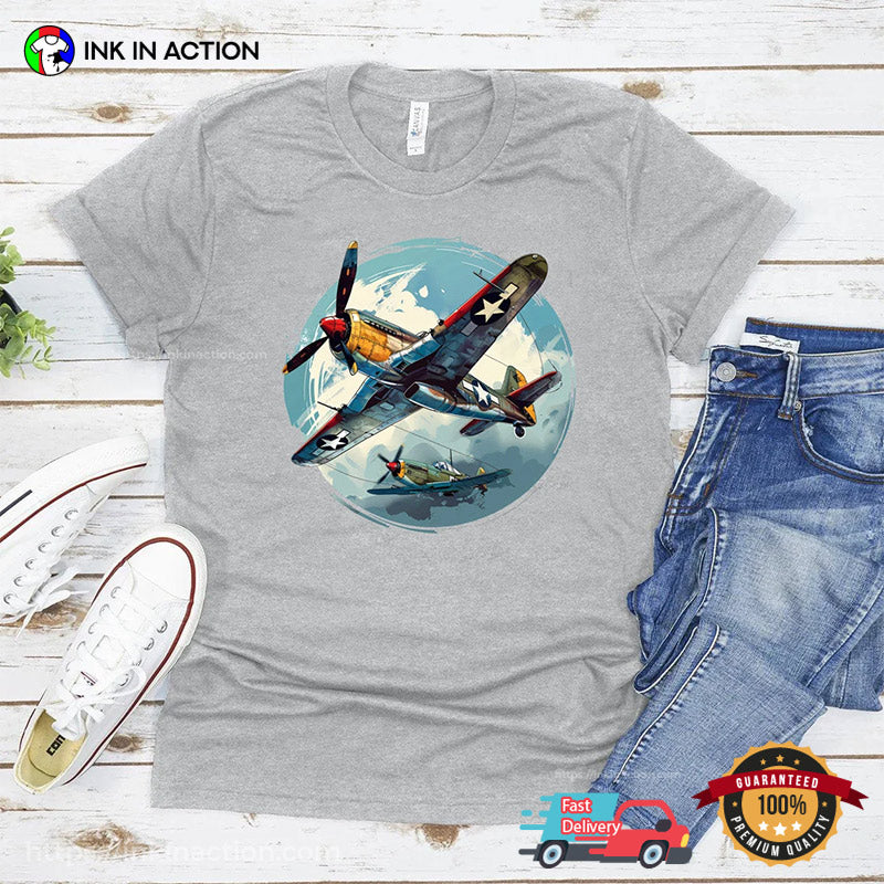 WW2 Warbirds Plane Airforce And Aviation Tee