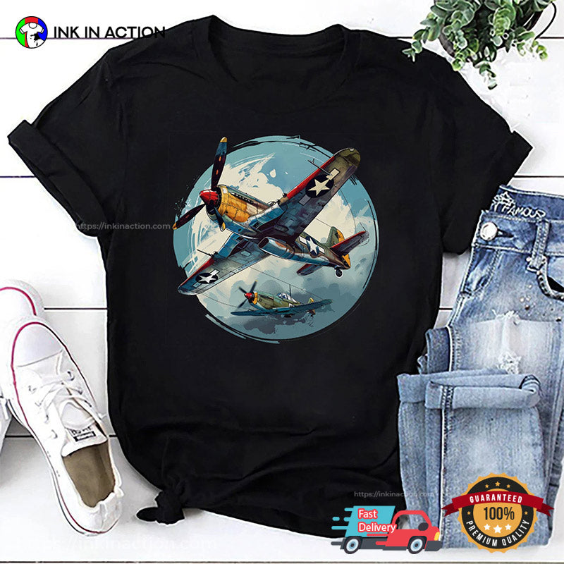 WW2 Warbirds Plane Airforce And Aviation Tee