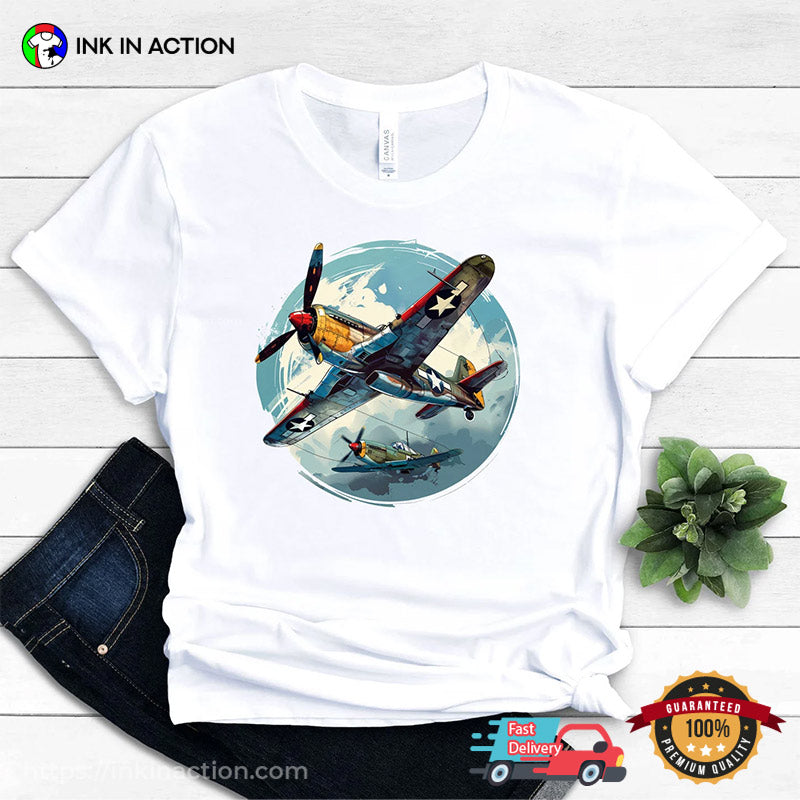 WW2 Warbirds Plane Airforce And Aviation Tee