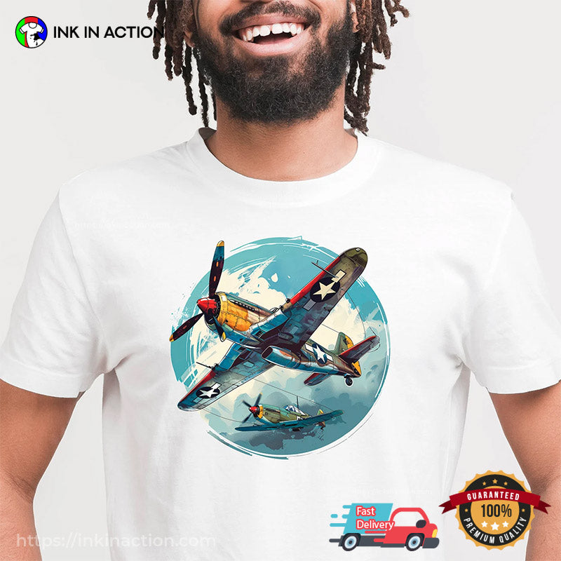 WW2 Warbirds Plane Airforce And Aviation Tee