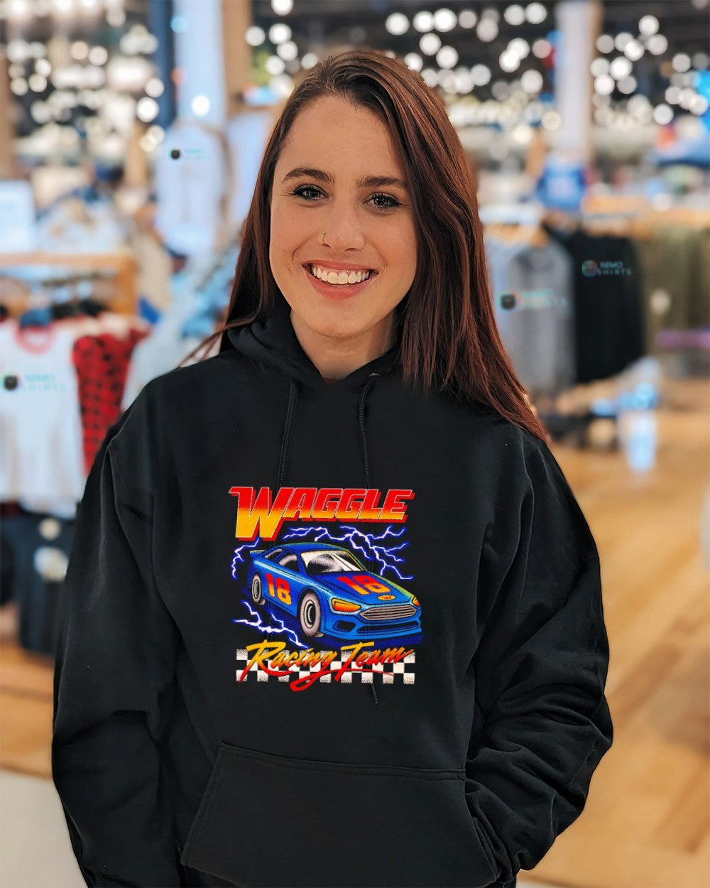Waggle Racing Team 18 racecar graphic shirt