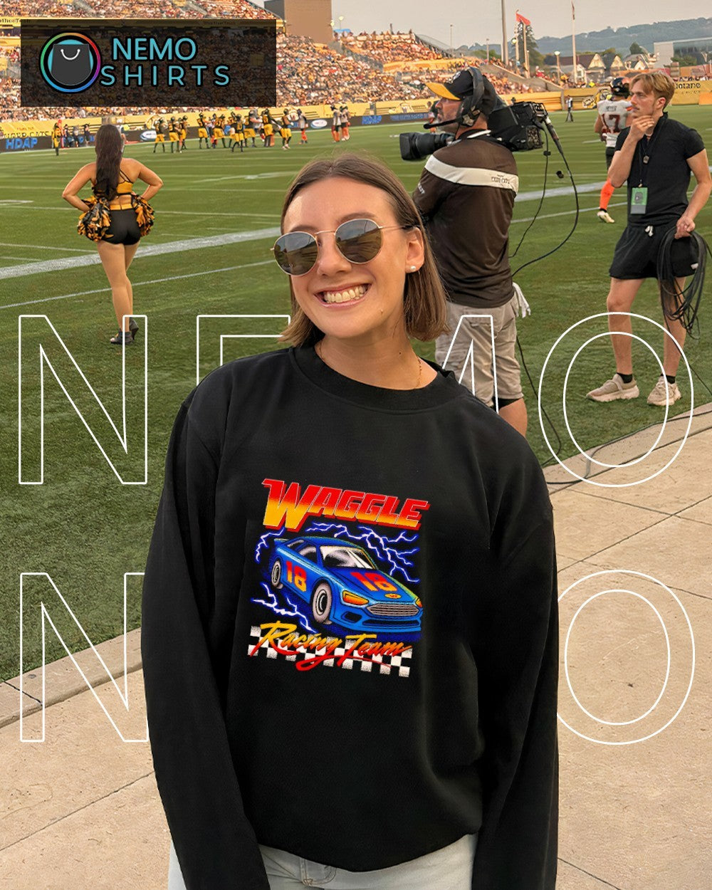 Waggle Racing Team 18 racecar graphic shirt