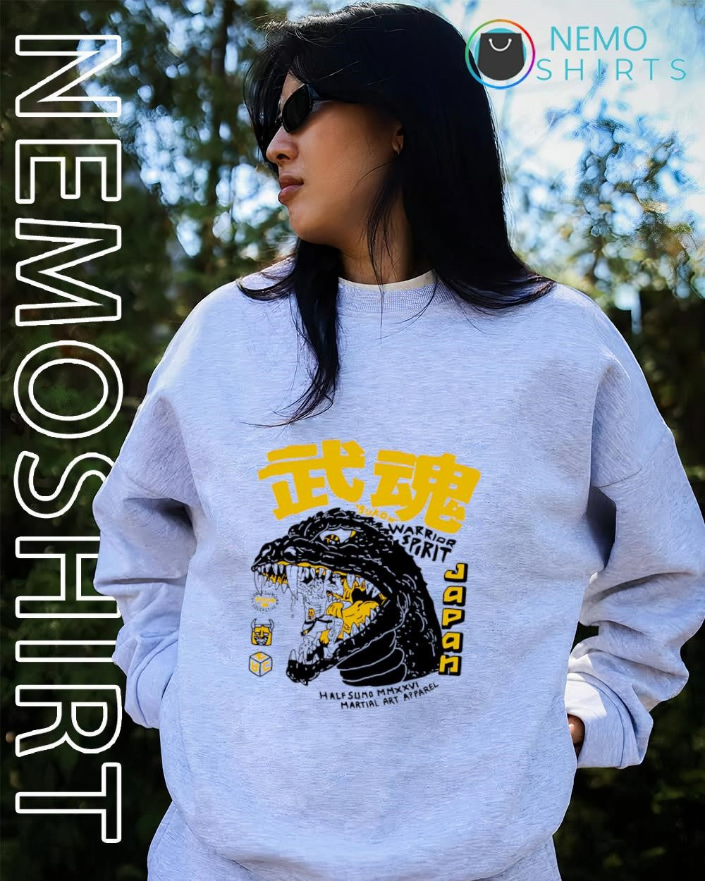 Warrior Spirit Japan Half Sumo Kaiju monster shirt