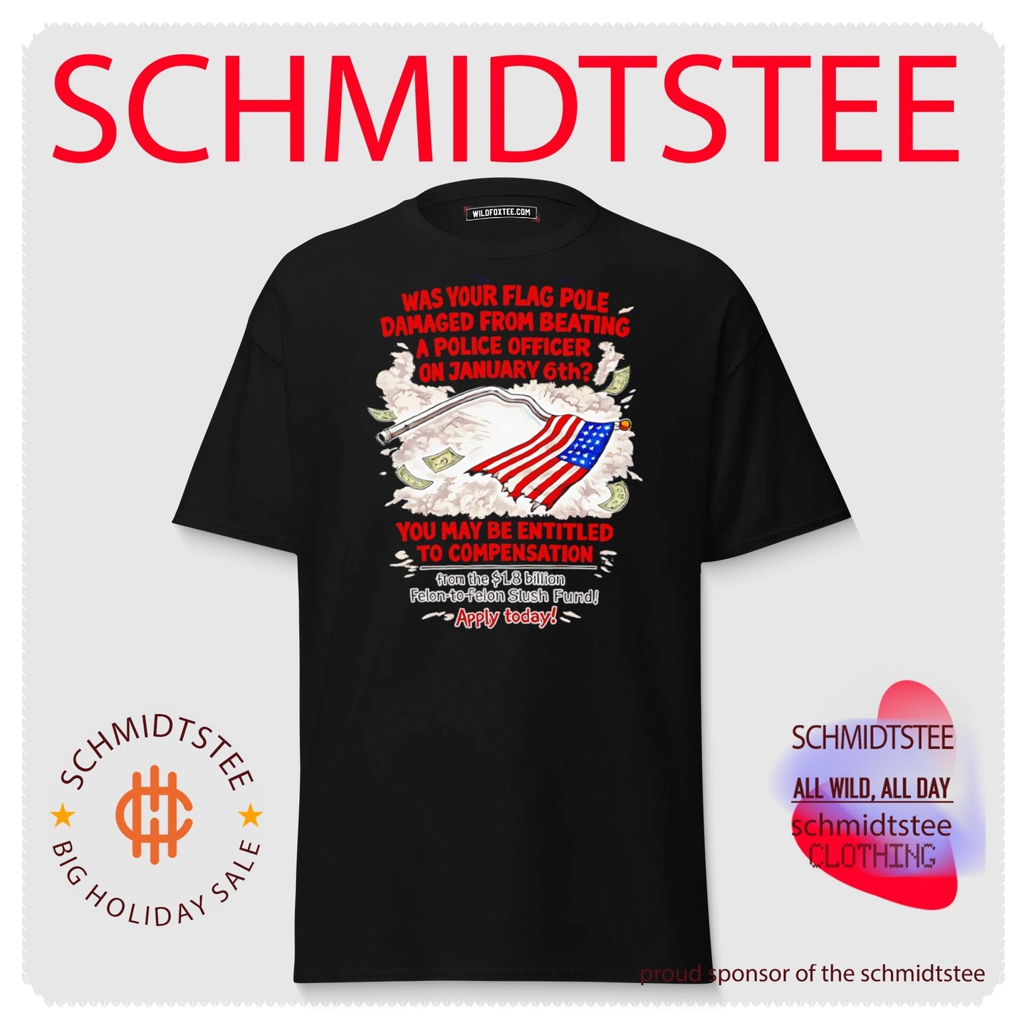 Was your flag pole damaged from beating a police officer on January 6th graphic shirt