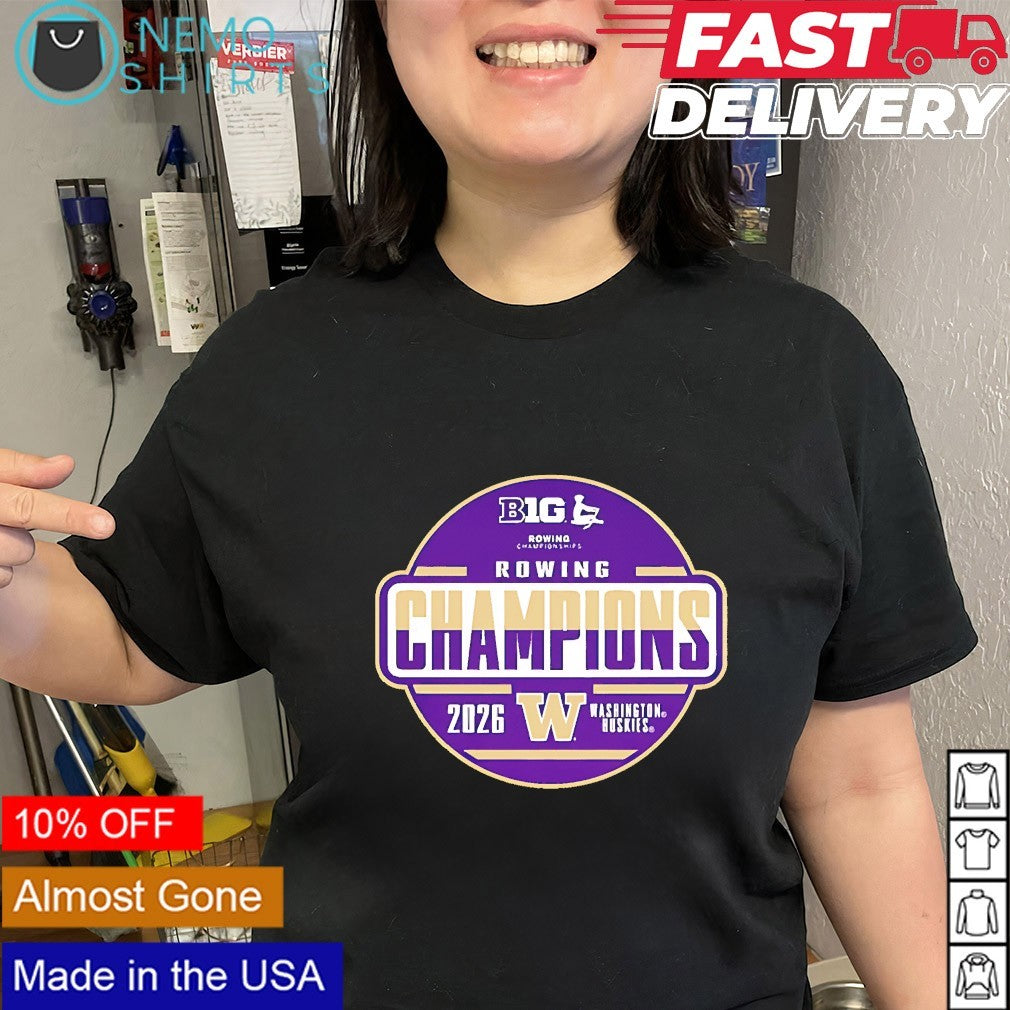 Washington Huskies Big Ten Rowing Champions 2026 logo shirt