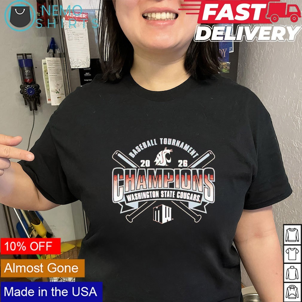 Washington State Cougars 2026 Mountain West baseball tournament champions shirt