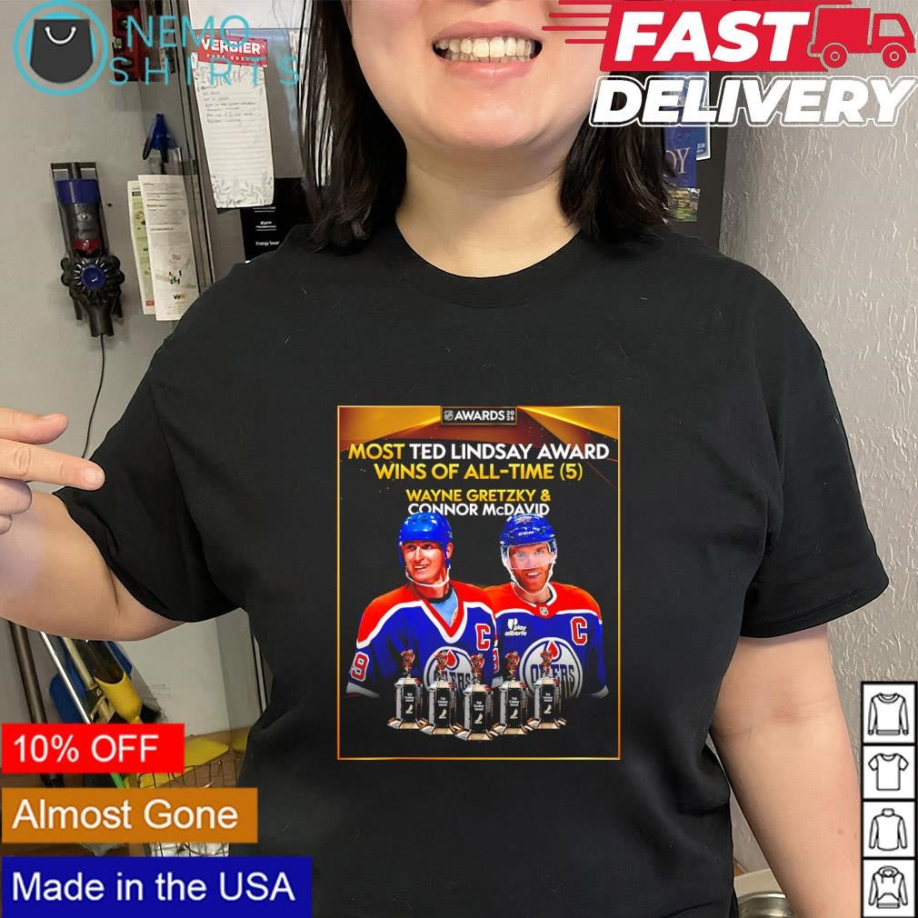 Wayne Gretzky and Connor McDavid most Ted Lindsay Awards of all-time shirt