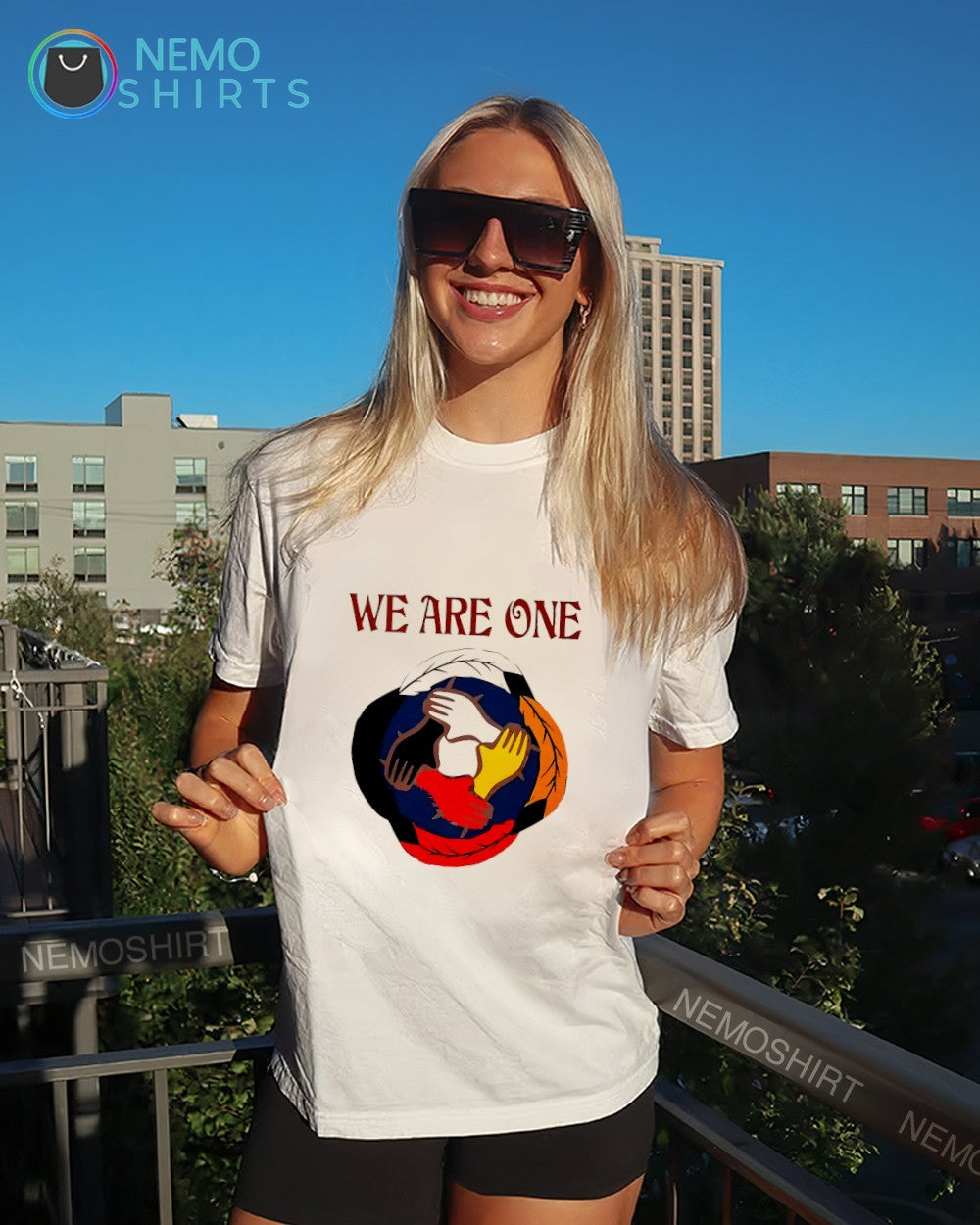 We are one Native American four hands each other shirt
