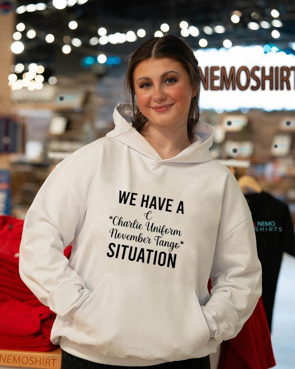 We have a charlie uniform november tango situation shirt