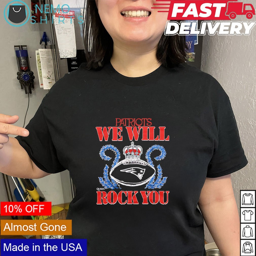 We will rock you New England Patriots crown queen shirt