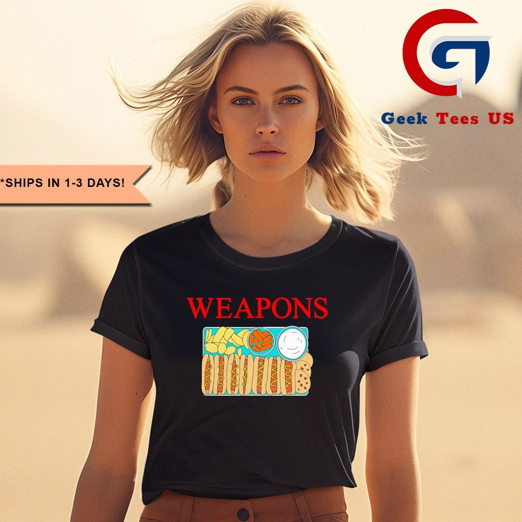 Weapons hotdog food shirt