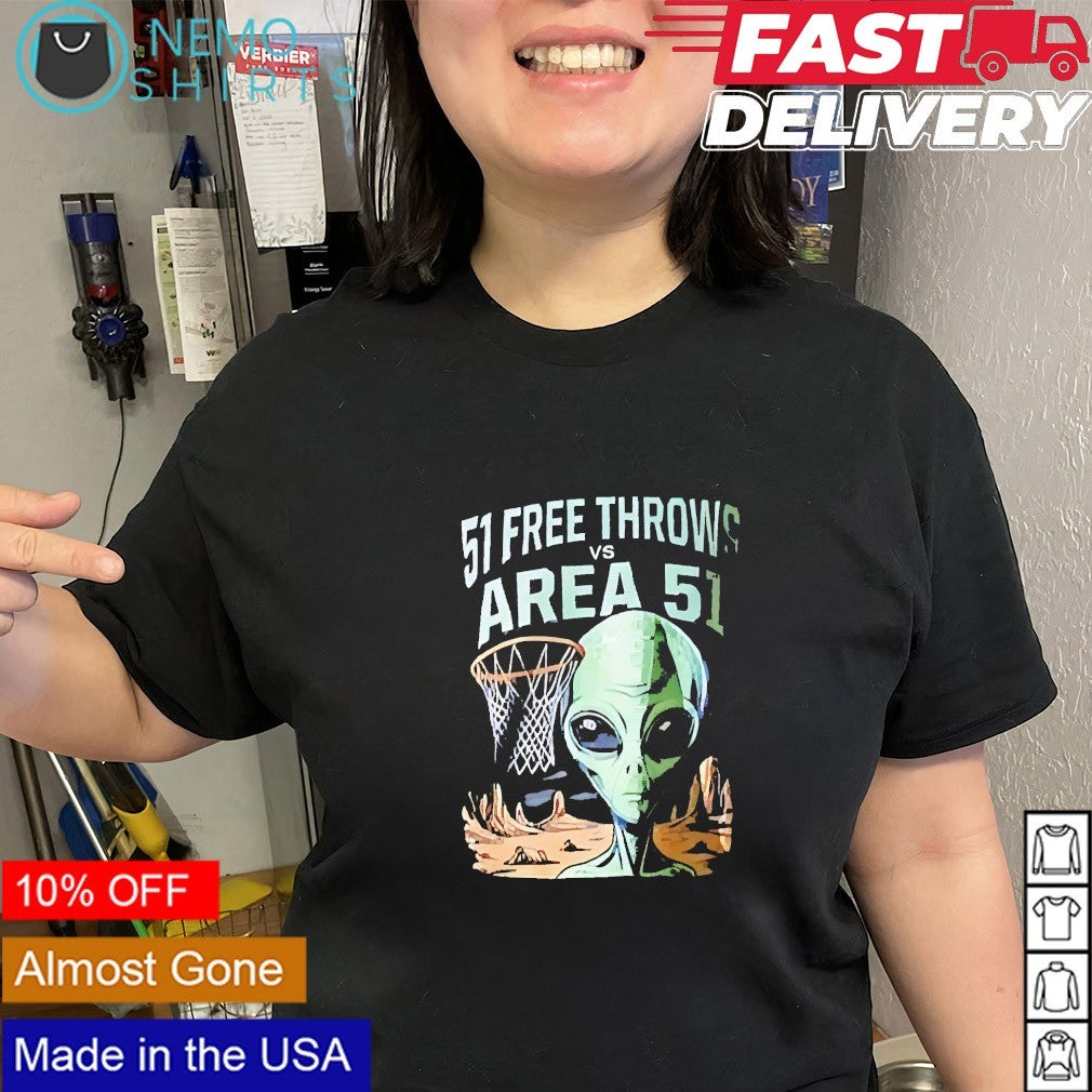 Wembanyama Alien 51 free throws vs area 51 shirt