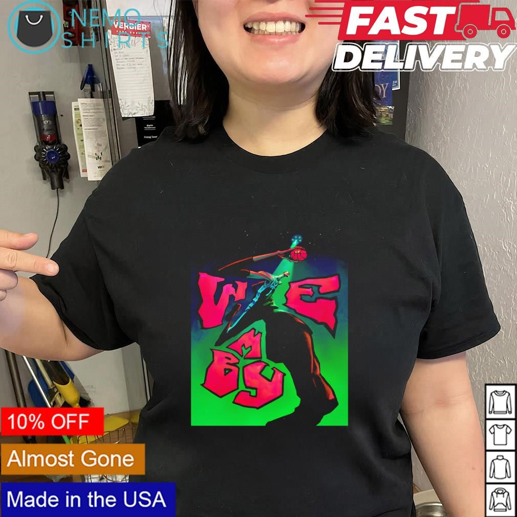 Wemby basketball player dynamic pose shirt