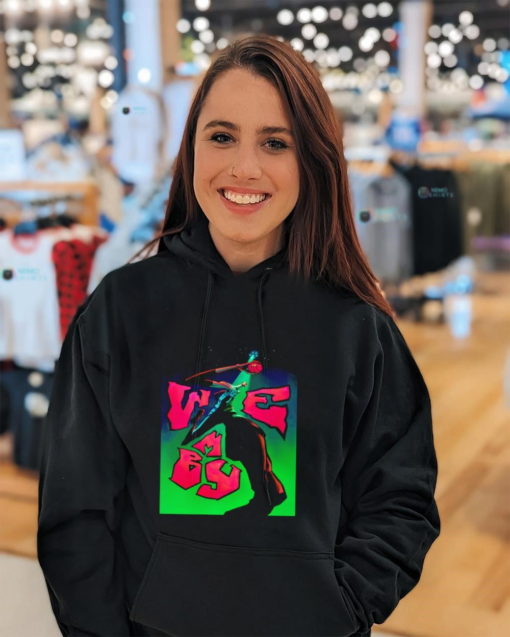 Wemby basketball player dynamic pose shirt