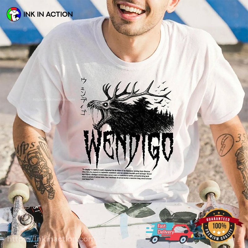 Wendigo Monster Horror Fantasy Japanese T-shirt