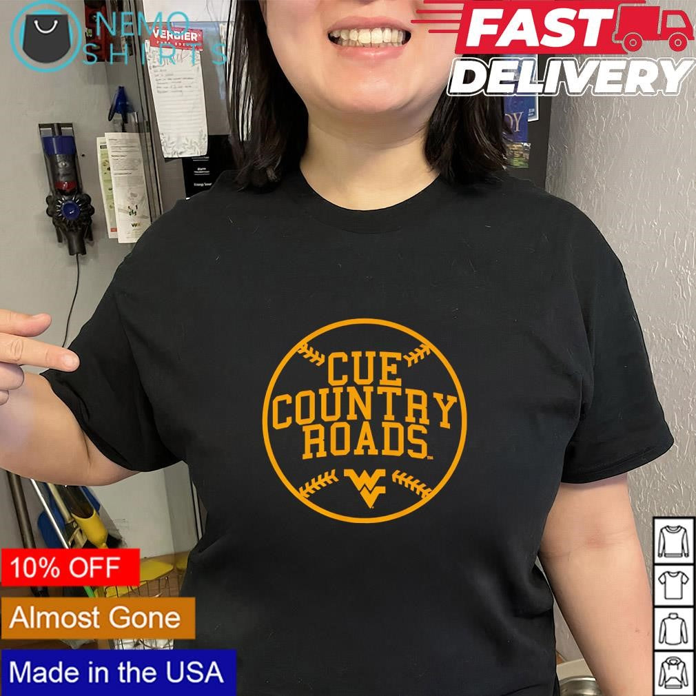 West Virginia baseball cue country roads shirt